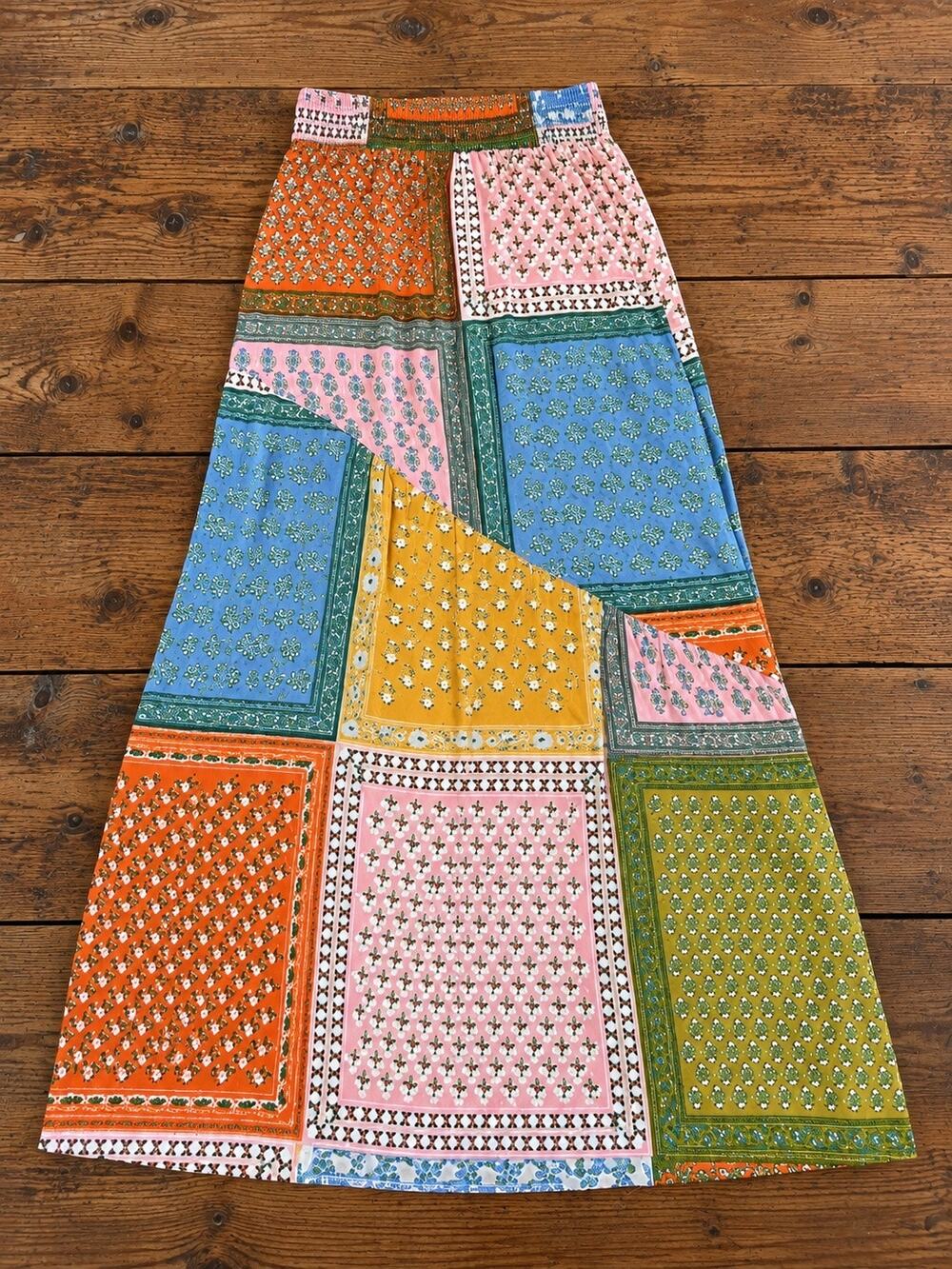 Jen’s Pirate Booty Patchwork Boho Maxi Skirt Size Small Multicolor